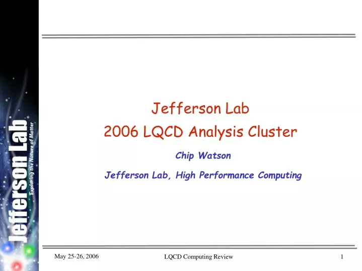 chip watson jefferson lab high performance computing