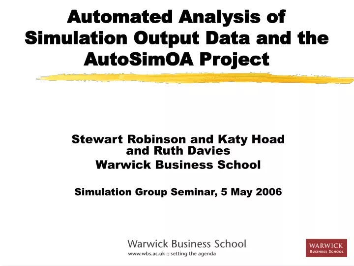 automated analysis of simulation output data and the autosimoa project