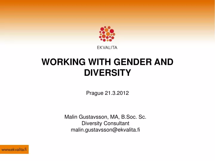 working with gender and diversity