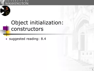 Object initialization: constructors