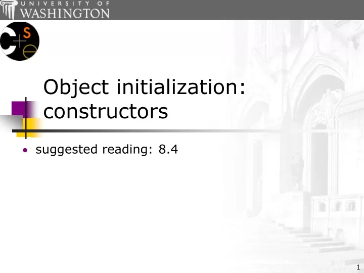 object initialization constructors