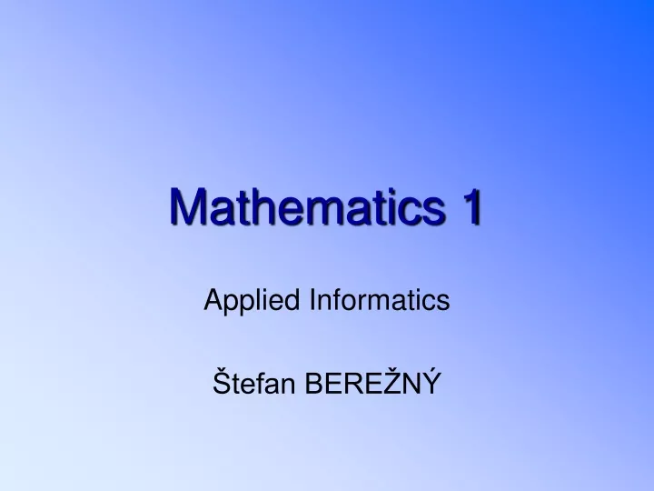 mathematics 1