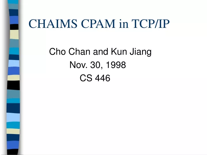 chaims cpam in tcp ip