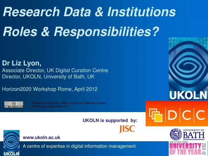 research data institutions roles responsibilities