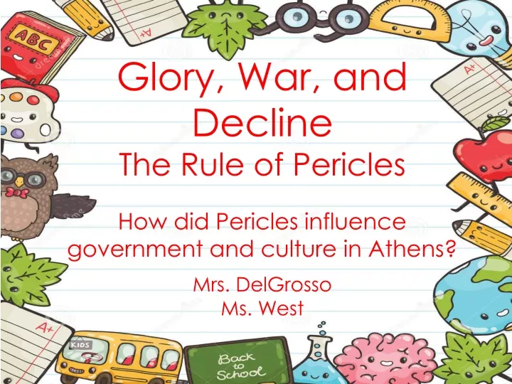 glory war and decline the rule of pericles