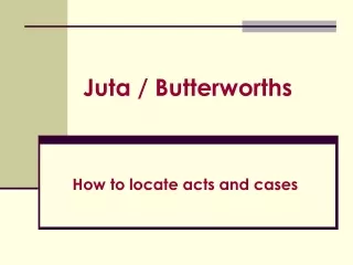 Juta / Butterworths