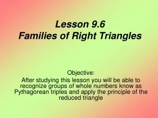 Lesson 9.6  Families of Right Triangles