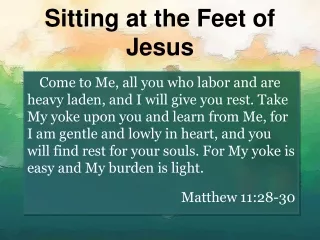 Sitting at the Feet of Jesus