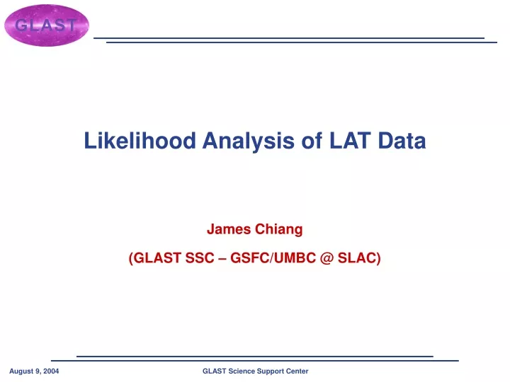 likelihood analysis of lat data