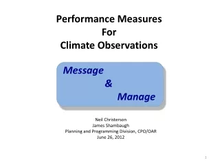 Performance Measures For Climate Observations
