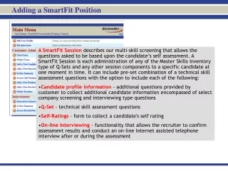 Adding a SmartFit Position