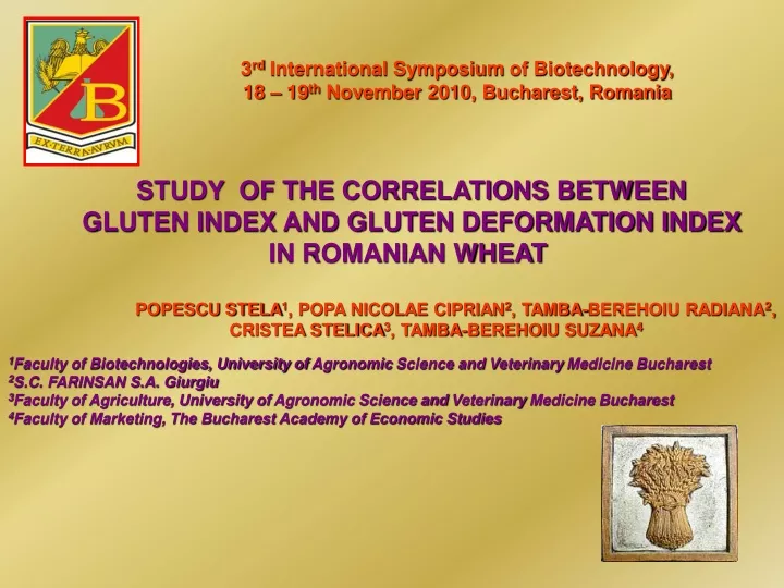 3 rd international symposium of biotechnology