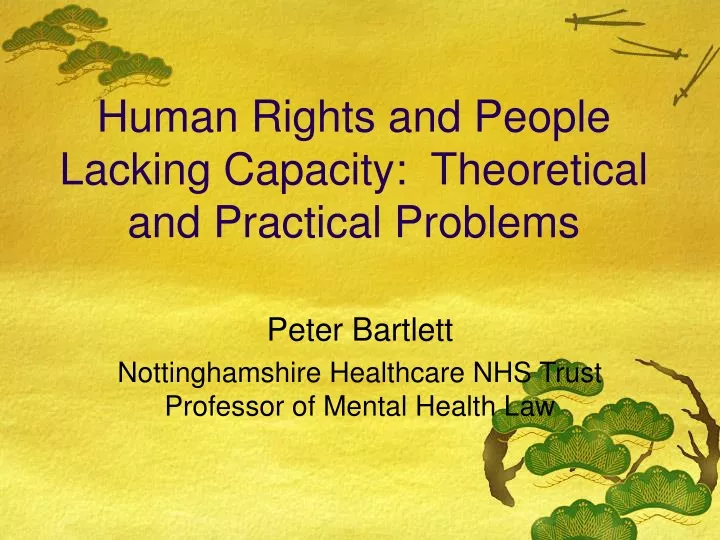 human rights and people lacking capacity theoretical and practical problems