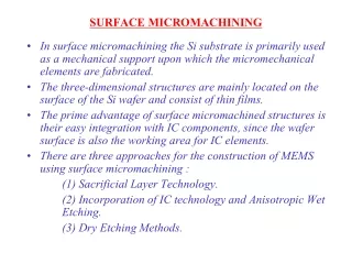 SURFACE MICROMACHINING