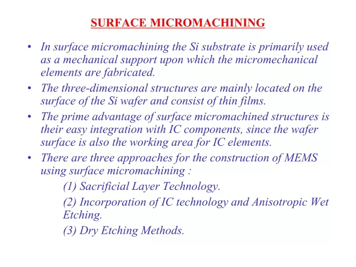 surface micromachining