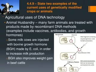 Agricultural uses of DNA technology