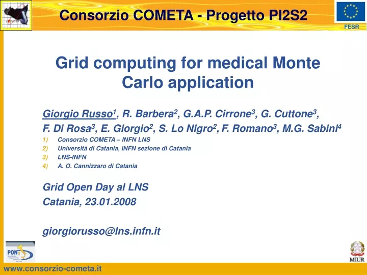 grid computing for medical monte carlo application