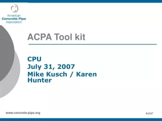 ACPA Tool kit