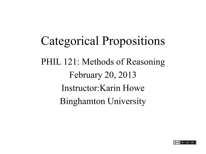 categorical propositions