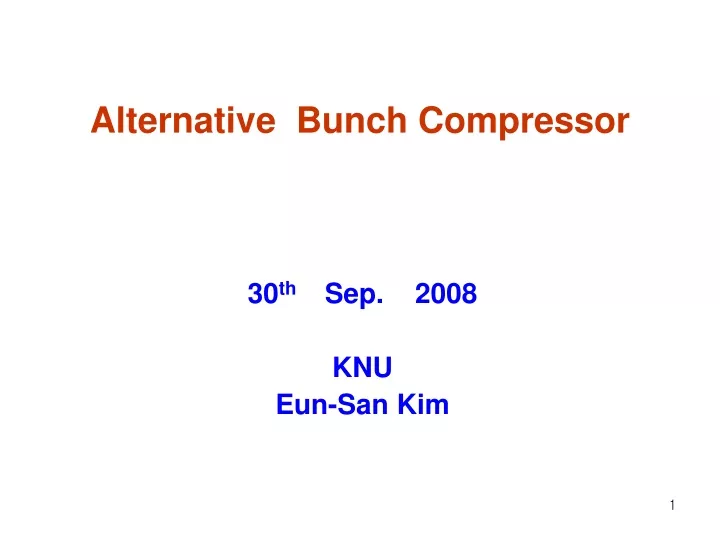 alternative bunch compressor