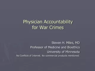 Physician Accountability  for War Crimes