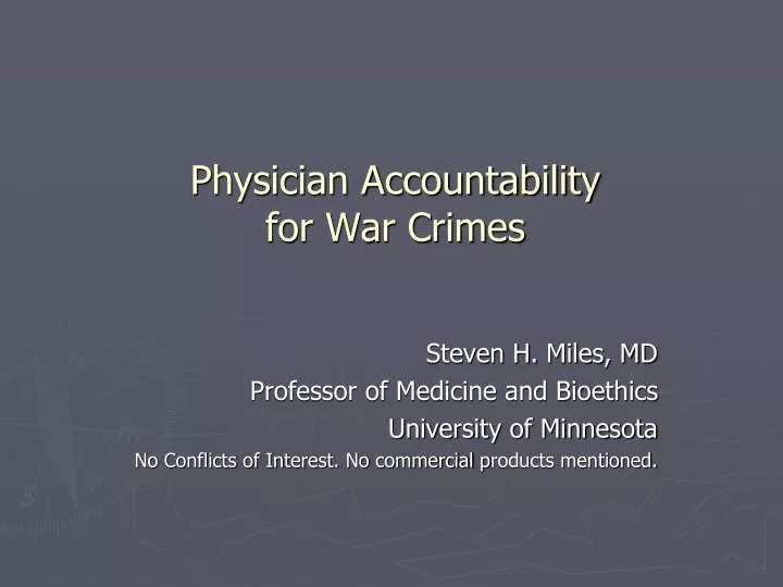physician accountability for war crimes