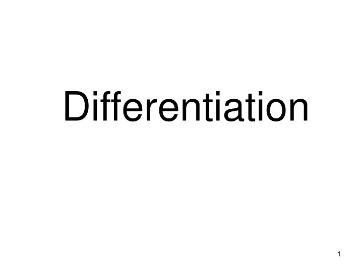 differentiation