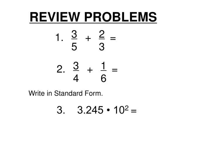 review problems