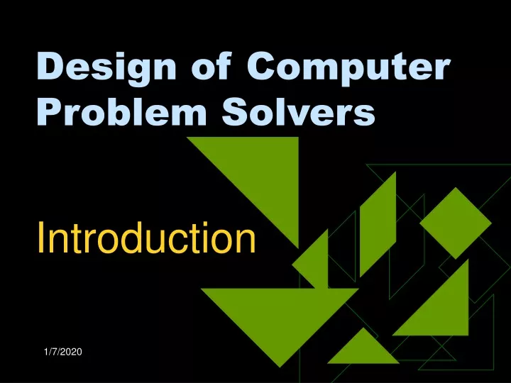 design of computer problem solvers