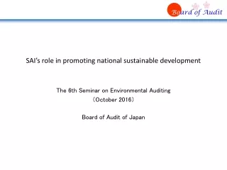 SAI’s role in promoting national sustainable development