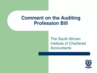 Comment on the Auditing Profession Bill