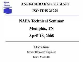 ANSI/ASHRAE Standard 52.2  ISO FDIS 21220