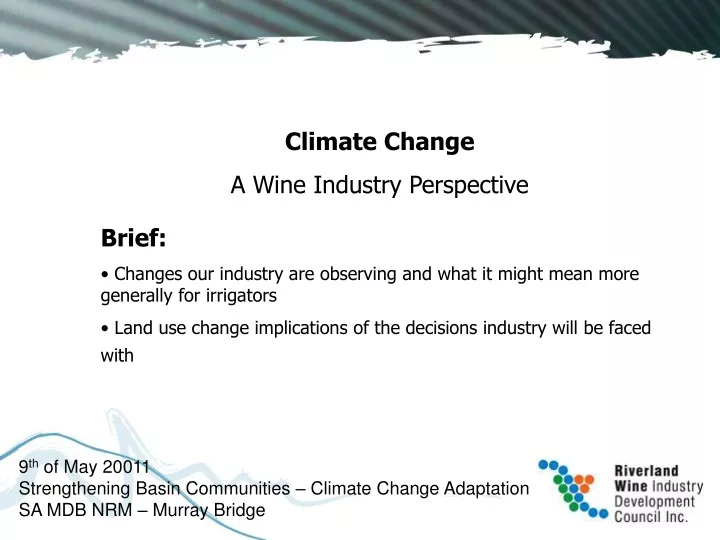 climate change a wine industry perspective