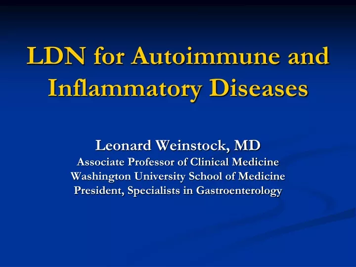 ldn for autoimmune and inflammatory diseases