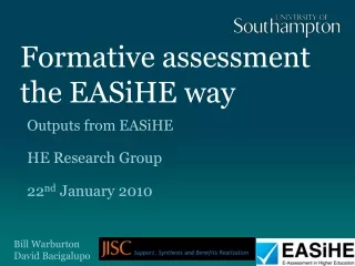 Formative assessment the EASiHE way
