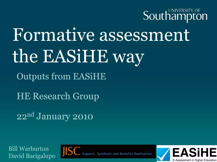 formative assessment the easihe way