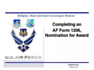 Completing an AF Form 1206, Nomination for Award