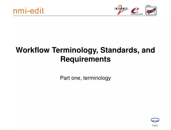 workflow terminology standards and requirements