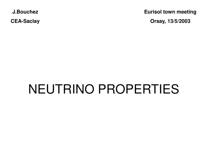 neutrino properties