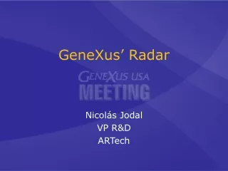 GeneXus’ Radar