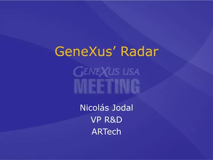 genexus radar