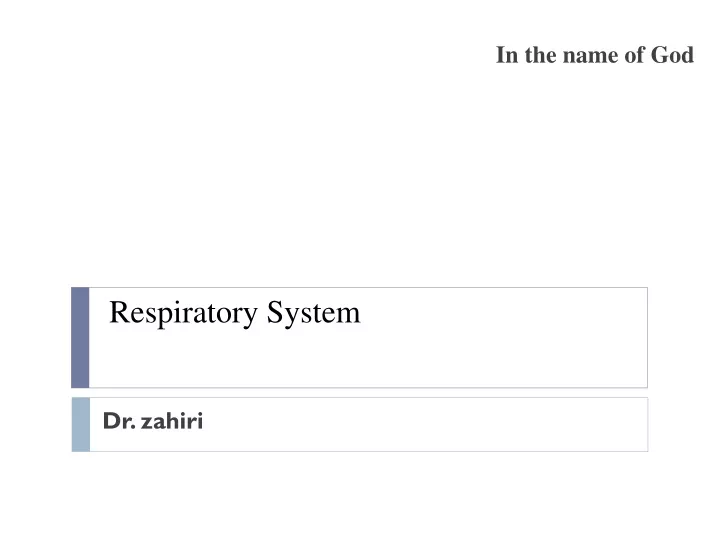 respiratory system