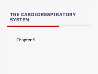 THE CARDIORESPIRATORY SYSTEM