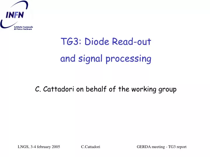 tg3 diode read out and signal processing