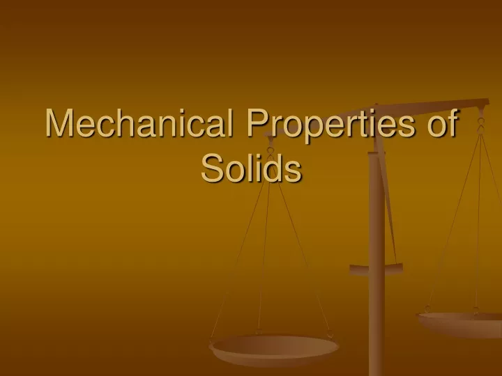 mechanical properties of solids