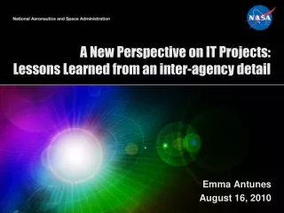 A New Perspective on IT Projects:  Lessons Learned from an inter-agency detail