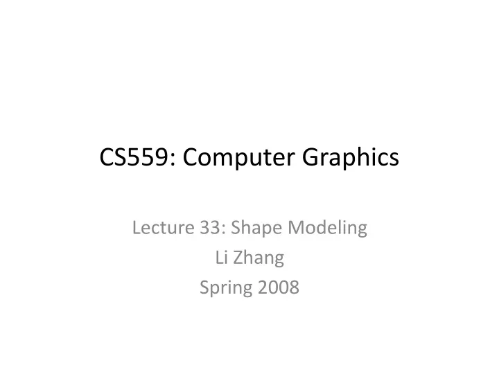 cs559 computer graphics