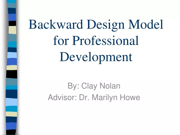 backward design model for professional development