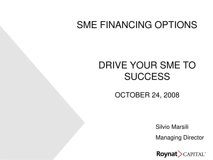 drive your sme to success october 24 2008