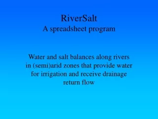 RiverSalt A spreadsheet program